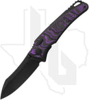 Hawk Knife Designs Talon - Linear Purple CarboTi Overlays, DLC Titanium