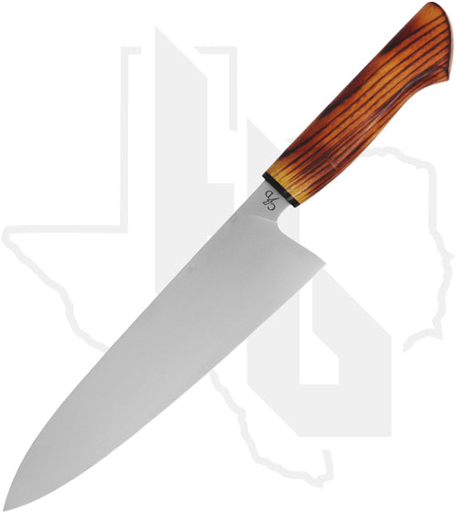 Corey Dunlap Custom Knives Inazuma Chef's Knife - Toasted Orange Osage