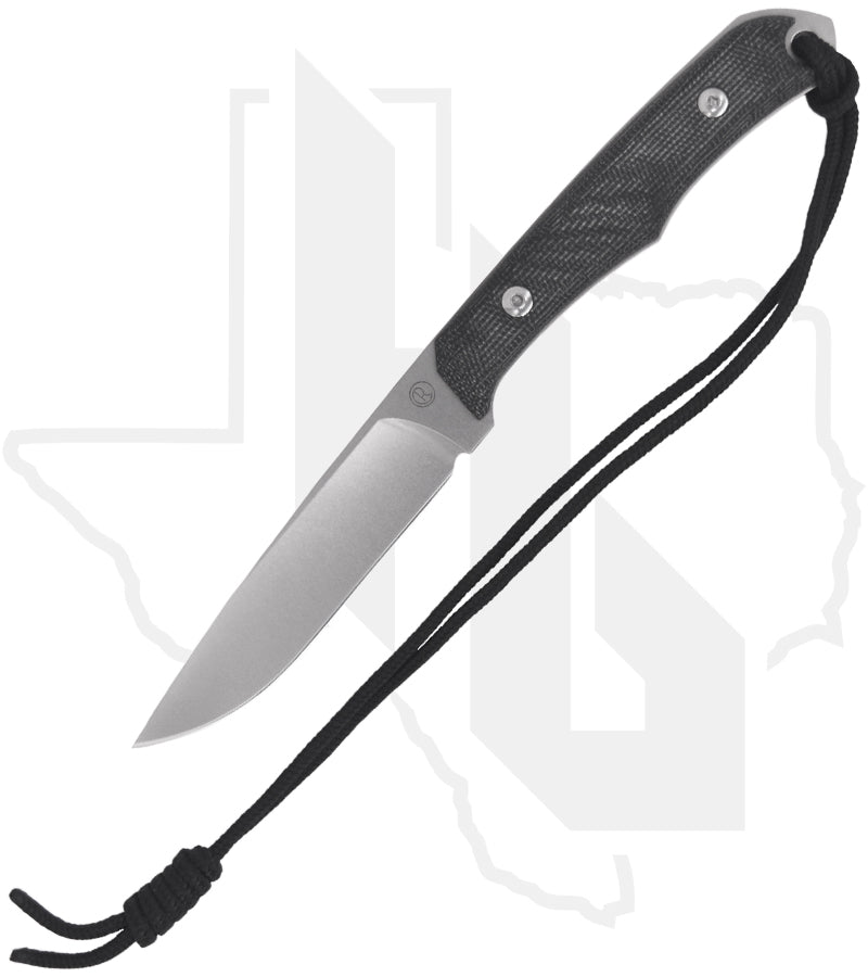Chris Reeve Knives Inyoni INY-1000 - Stonewashed Drop Point, Black Canvas Micarta