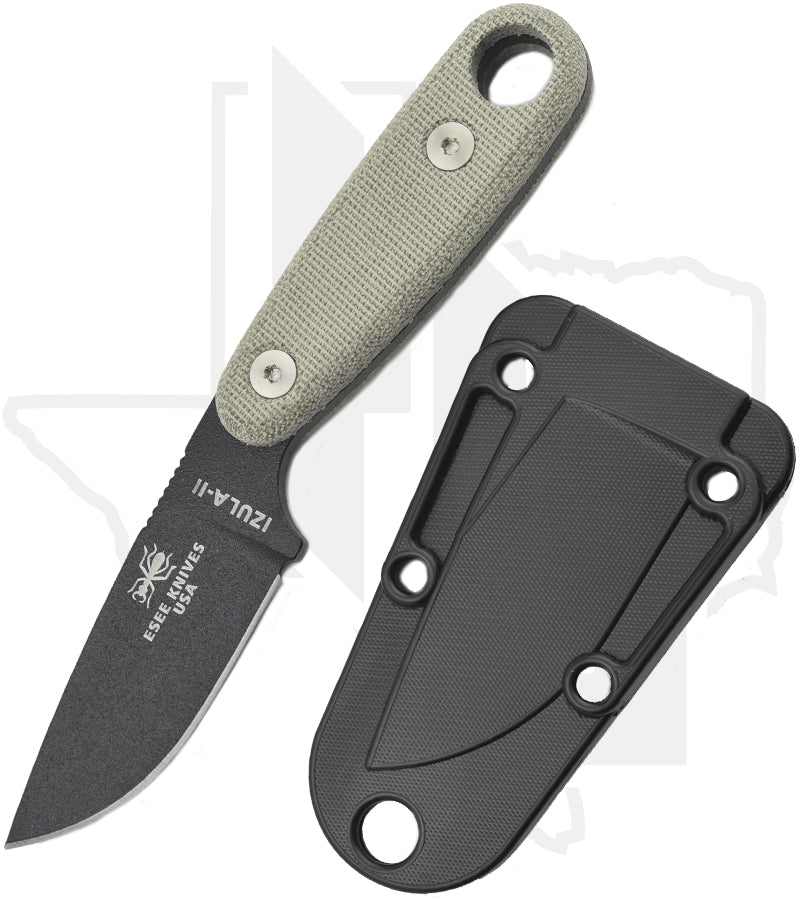 ESEE Knives Izula-II IZULA-II-B-KIT - Tan Micarta, Black Powder Coat