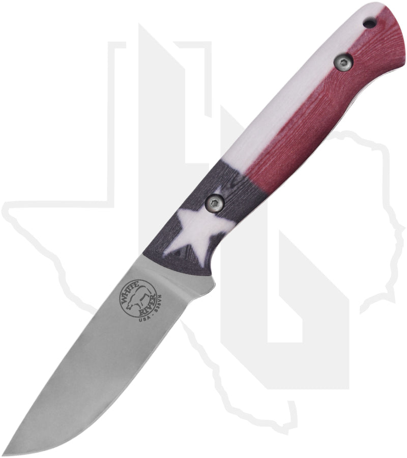 White River Knife & Tool Jason Fry Utility Hunter - Texas Flag Micarta