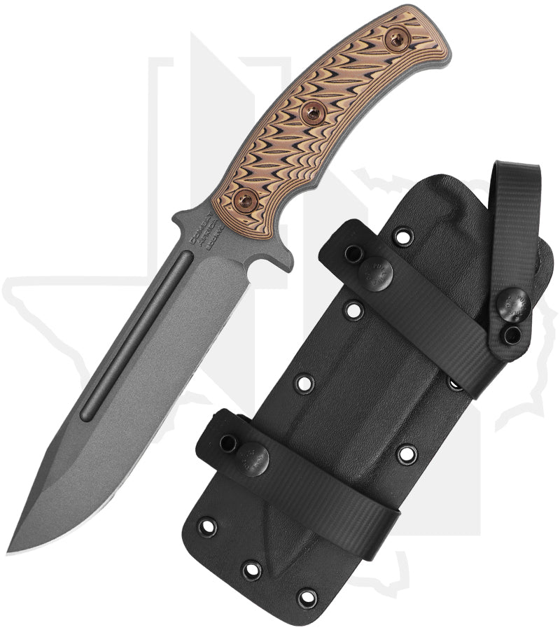 RMJ Tactical Combat Africa K-CA-TU-HB - Hyena Brown G-10, Tungsten Cerakote