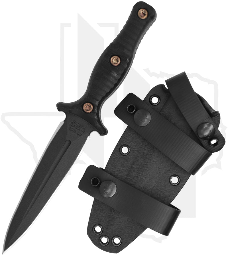 RMJ Tactical Raider Dagger K-RDP-GB-BK - Black G-10, Graphite Black Cerakote