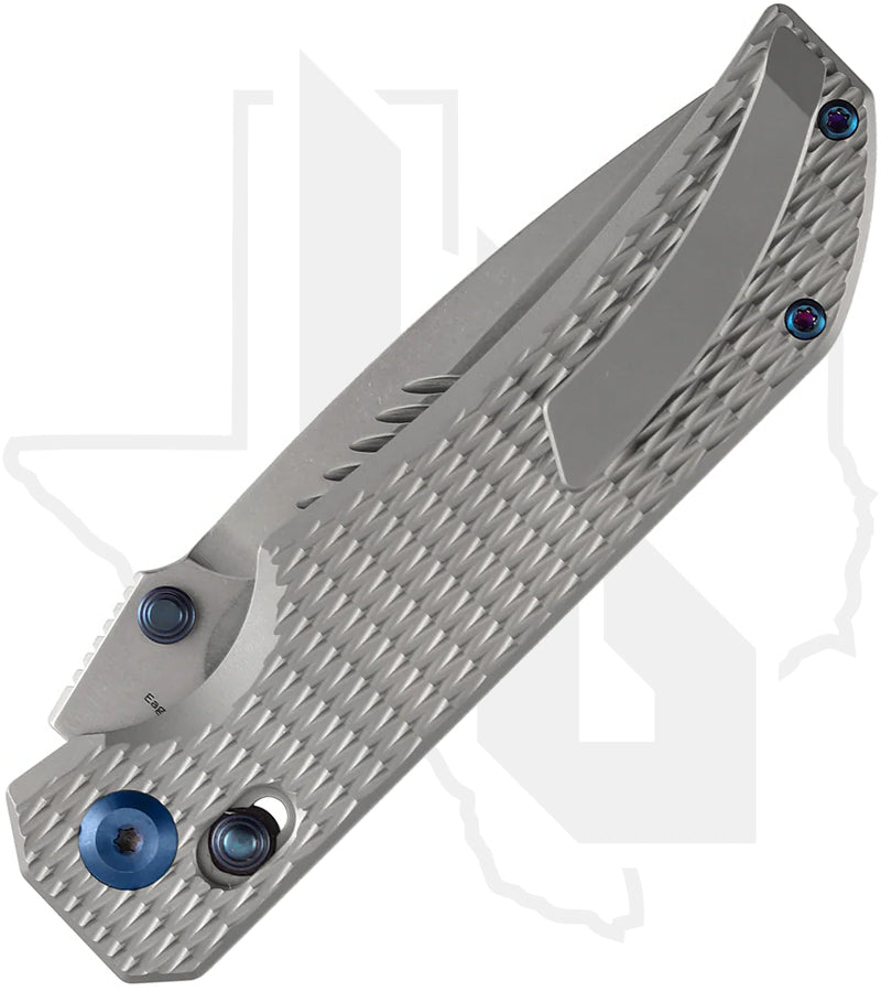Kansept Eaglestrike K1095V4 - Bead Blasted Titanium, Diamond Pattern, Stonewashed