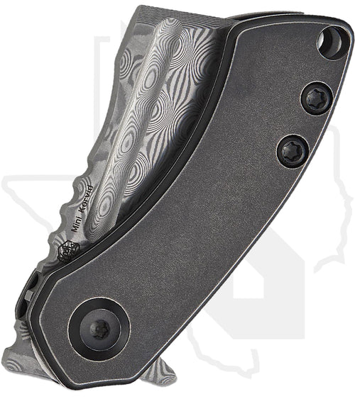 Kansept Mini Korvid K3030H1 - Blackwashed Titanium, Damascus