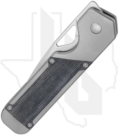 Kizer Militaw KI3634A1 - Titanium, Black Micarta Inlays, Stonewashed
