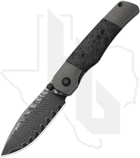 Kizer Coywolf KI3685A1 - Titanium, Carbon Fiber Inlays, Acid Washed Damascus