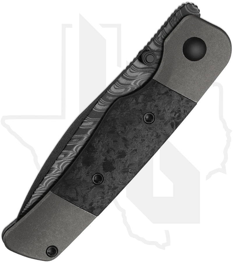 Kizer Coywolf KI3685A1 - Titanium, Carbon Fiber Inlays, Acid Washed Damascus