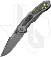 Kizer Feweed KI3694A2 - Titanium, Toxic Storm Fatcarbon Inlays, Gray Stonewashed