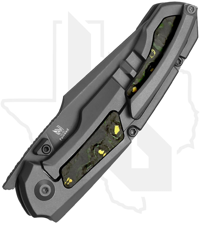 Kizer Feweed KI3694A2 - Titanium, Toxic Storm Fatcarbon Inlays, Gray Stonewashed