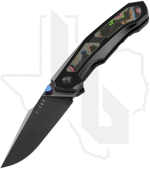 Kizer Feweed KI3694A3 - Titanium, 80's CamoCarbon Inlays, DLC