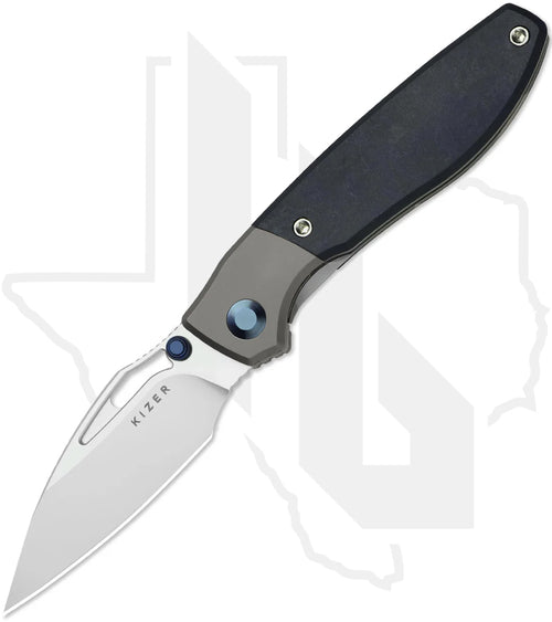 Kizer Shrike KI3746A3 - Titanium, Blue Richlite, Stonewashed