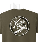House of Blades T-Shirt "Knife Shop" Circle Design - Olive Green