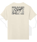 House of Blades T-Shirt "Knife Shop" Text Design - Vintage White