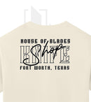 House of Blades T-Shirt "Knife Shop" Text Design - Vintage White