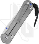 Chris Reeve Knives Large Sebenza 31 L31-1010 - Stonewashed Tanto, Sandblasted Titanium, Blue Hardware