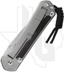 Chris Reeve Knives Large Sebenza 31 L31-1100-002 - Stonewashed Drop Point, Glass Blasted Titanium, Bog Oak Inlay, Silver Hardware