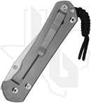 Chris Reeve Knives Large Sebenza 31 L31-1644-004 - Stonewashed Drop Point, Glass Blasted Titanium, Silver Hardware