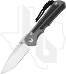 Chris Reeve Knives Large Inkosi LIN-1116 - Stonewashed Drop Point, Glass Blasted Titanium, Black Canvas Micarta Inlay, Silver Hardware