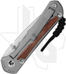 Chris Reeve Knives Large Inkosi LIN-1118-006 - Stonewashed Drop Point, Glass Blasted Titanium, Natural Canvas Micarta Inlay, Silver Hardware