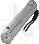 Chris Reeve Knives Large Inkosi LIN-1130 - Stonewashed Tanto, Glass Blasted Titanium, Blue Hardware
