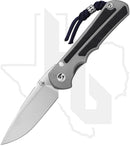 Chris Reeve Knives Large Inkosi LIN-1140 - Stonewashed Drop Point Swedge, Glass Blasted Titanium, Blue Denim Micarta Inlay, Silver Hardware, HOB Exclusive