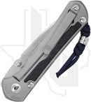Chris Reeve Knives Large Inkosi LIN-1140 - Stonewashed Drop Point Swedge, Glass Blasted Titanium, Blue Denim Micarta Inlay, Silver Hardware, HOB Exclusive