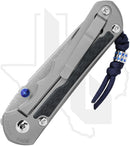 Chris Reeve Knives Large Inkosi LIN-1610 - Stonewashed Insingo, Glass Blasted Titanium, Blue Denim Micarta Inlay, Blue Hardware, HOB Exclusive