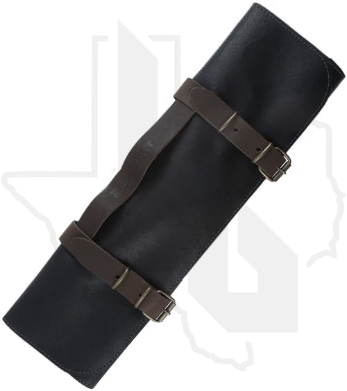 Messermeister 7 Pocket Vintage Leather Knife Roll LRB-7B - Black