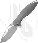 Koenig Knives Mini Arius - Standard Pattern Titanium, Burnished w/ Polished Flats, Silver Hardware & Spacer