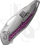 Koenig Knives Mini Arius - Smooth Titanium, Purple Twill Inlay, Brightwashed w/ Polished Flats, Stonewashed Spacer