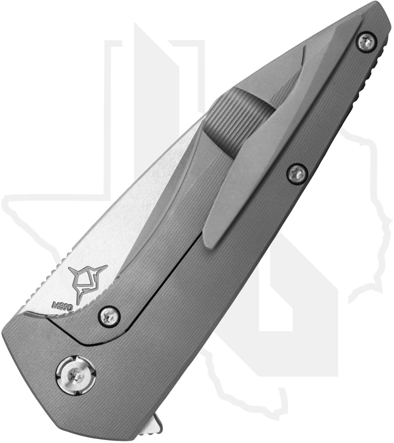 Koenig Knives Mini Goblin - Smooth Titanium, Burnished w/ Polished Flats, Silver Hardware & Spacer