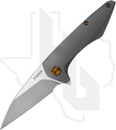 Koenig Knives Mini Goblin - Smooth Titanium, Burnished w/ Polished Flats, Bronze Hardware & Spacer