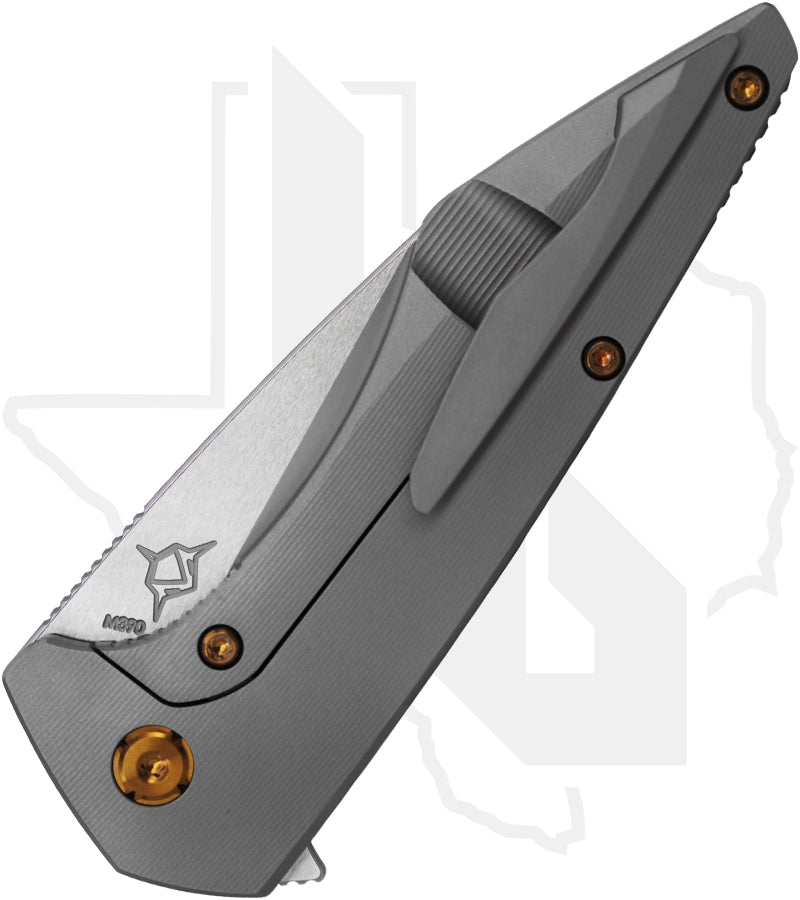 Koenig Knives Mini Goblin - Smooth Titanium, Burnished w/ Polished Flats, Bronze Hardware & Spacer
