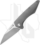 Koenig Knives Mini Goblin - Thumb Studs, Smooth Titanium, Burnished w/ Polished Flats, Silver Hardware & Spacer