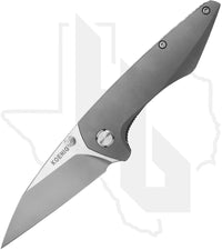Koenig Knives Mini Goblin - Thumb Studs, Smooth Titanium, Burnished w/ Polished Flats, Silver Hardware & Spacer