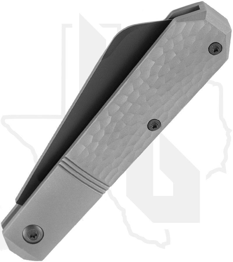 Jack Wolf Knives Midnight Jack MIDNI-02-TI-JIG-REV-TUX - Jigged Titanium Reverse Tux