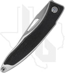 Chris Reeve Knives Mnandi MNA-1000 - Polished Drop Point, Polished/Glass Blasted Titanium, Bog Oak Inlay