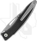 Chris Reeve Knives Mnandi MNA-1000 - Polished Drop Point, Polished/Glass Blasted Titanium, Bog Oak Inlay