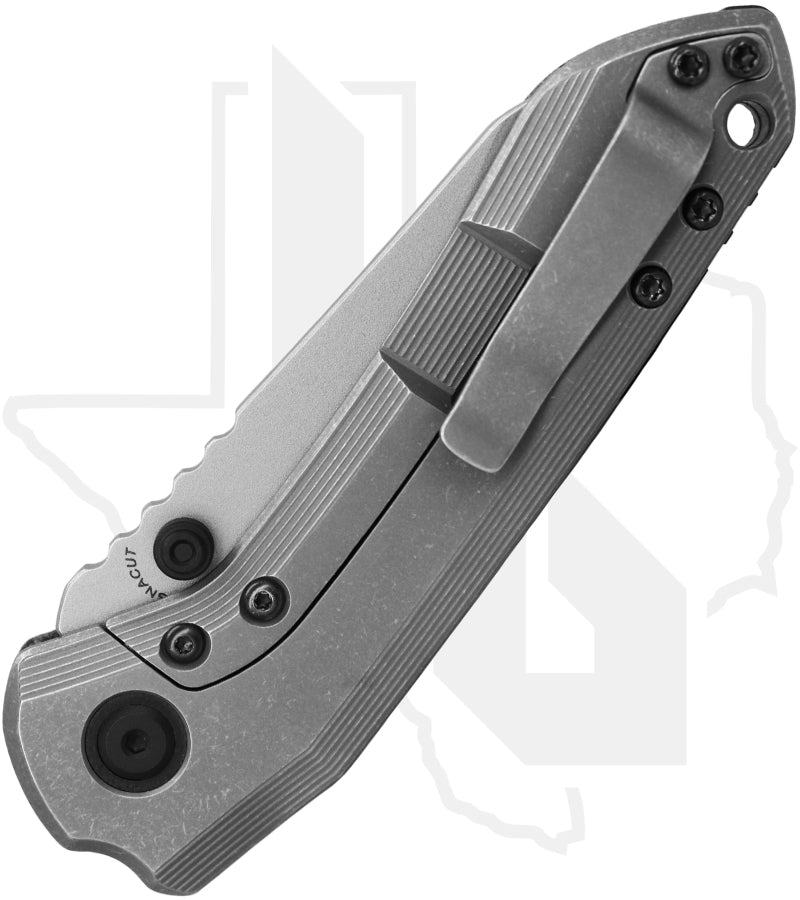 Millit Knives Overland - OD Green Micarta, Stonewashed Titanium, Black Pivot Collar & Backspacer, Stonewashed