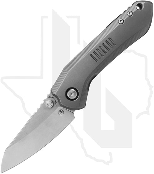 Millit Knives Overland - Zirblasted Titanium, Black Pivot Collar & Backspacer, Stonewashed Polish