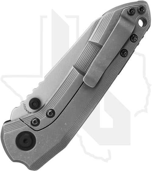 Millit Knives Overland - Black G-10, Stonewashed Titanium, Black Pivot Collar & Backspacer, Stonewashed