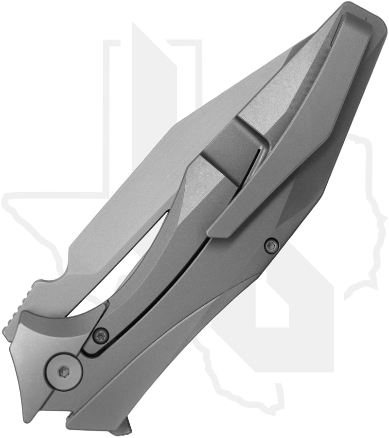 Arcane Design The Monochrome Plexus PLEX-MONO-STW - Bead-Blasted Titanium, Stonewashed Japanese Tanto