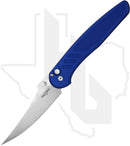 Pro-Tech Peace Neighbor Avalon PN1100-LTD Blue - Blue Knurled Aluminum, Satin, White Pearl Button