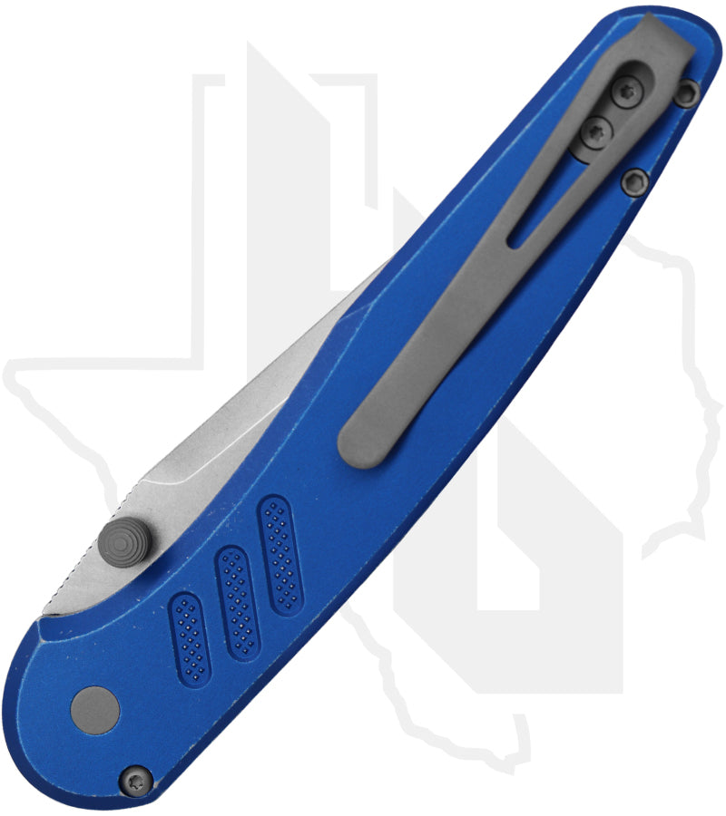 Pro-Tech Peace Neighbor Avalon PN1101-BW-BLUE - Blue Battle Worn Knurled Aluminum, Stonewashed
