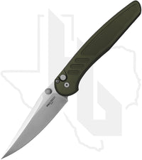Pro-Tech Peace Neighbor Avalon PN1101-GREEN - Green Knurled Aluminum, Stonewashed