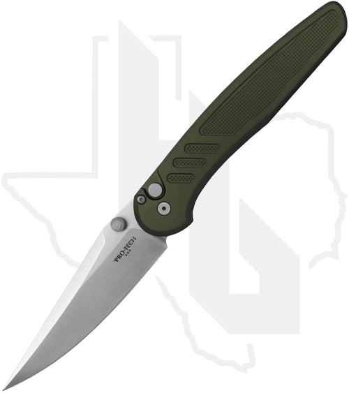 Pro-Tech Peace Neighbor Avalon PN1101-GREEN - Green Knurled Aluminum, Stonewashed