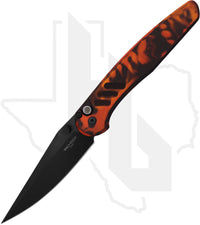 Pro-Tech Peace Neighbor Avalon PN1104-DF - "Del Fuego" Aluminum, DLC, Black Lip Pearl Button
