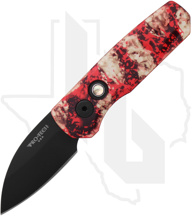 Pro-Tech Runt 5 R5303-CTC - Crimson Tiger Camo Aluminum, DLC, Black Lip Pearl Button