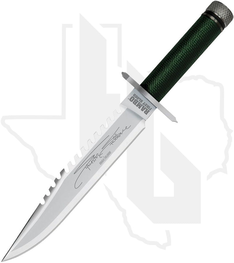 Rambo Mini Rambo First Blood Bowie RB9431 - OD Green Cord-Wrapped Handle